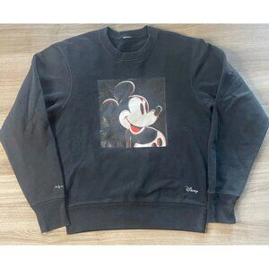 Uniqlo Disney Andy Warhol Mens Sweatshirt Crew Mickey Mouse Black Graphic S